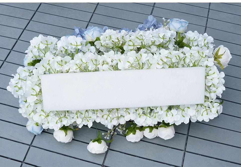 Baby Blue & White Silk Roses Display Venue Flowers - The Floral Gallery