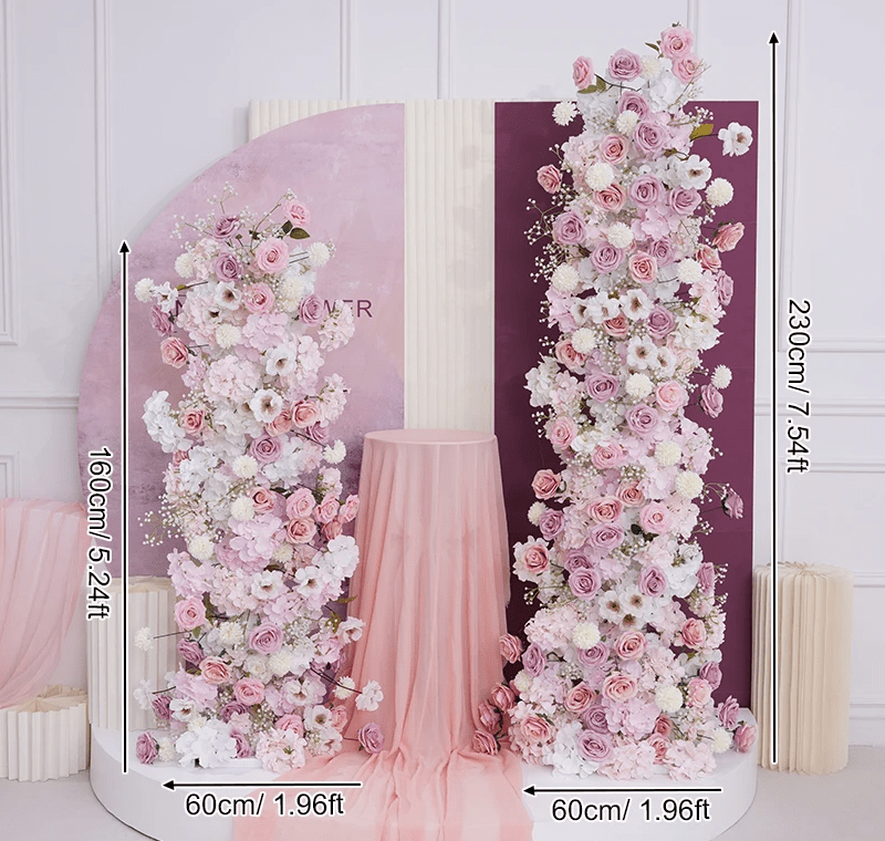 Baby Pink Roses & White Baby's Breath Silk Flowers - The Floral Gallery