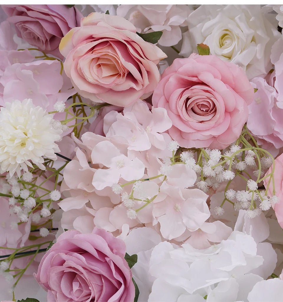 Baby Pink Roses & White Baby's Breath Silk Flowers - The Floral Gallery