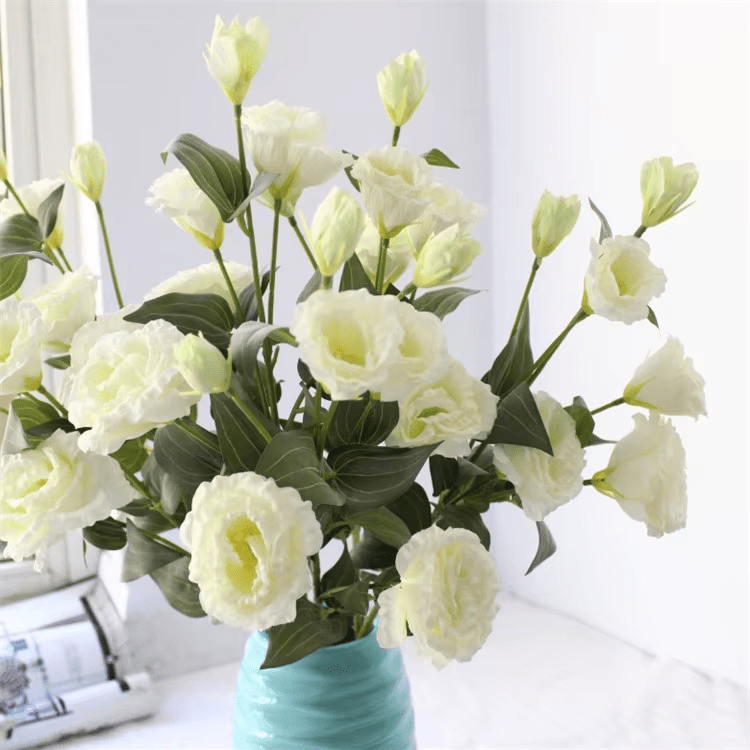 Beautiful Artificial Eustoma Flowers Bunch Long 78cm Stem - The Floral Gallery