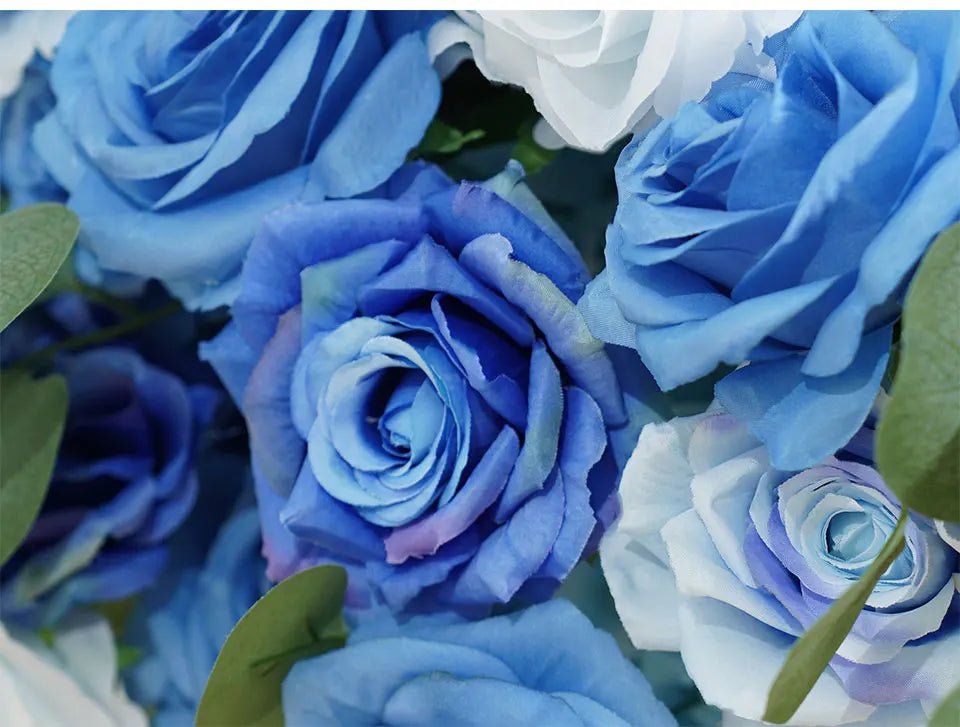 Beautiful Blue Silk Roses Wedding Event Display Flowers - The Floral Gallery