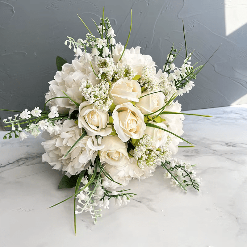 Beautiful Bride Wedding Bouquet SILK Flowers Pinks Whites - The Floral Gallery