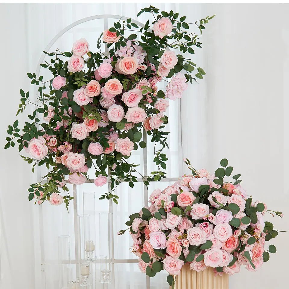 Beautiful Pink Silk Roses Wedding Event Display Flowers - The Floral Gallery