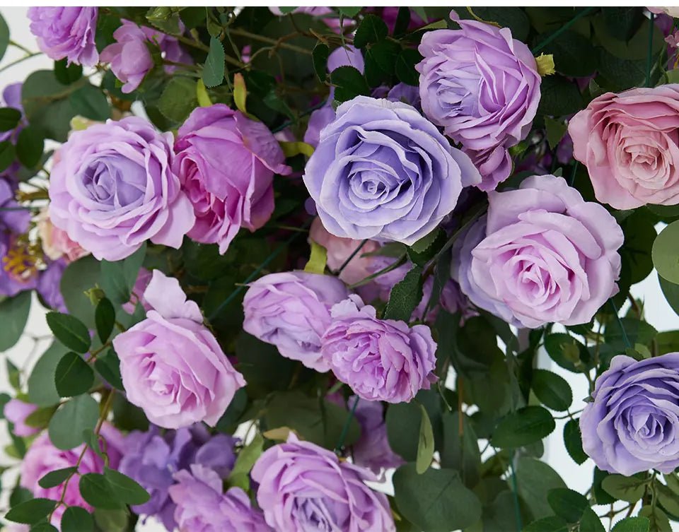 Beautiful Purple Lavender Silk Roses Wedding Event Display Flowers - The Floral Gallery