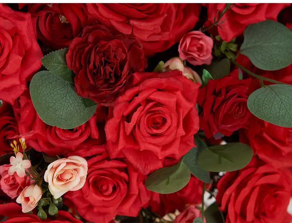Beautiful Red Silk Roses Wedding Event Display Flowers - The Floral Gallery