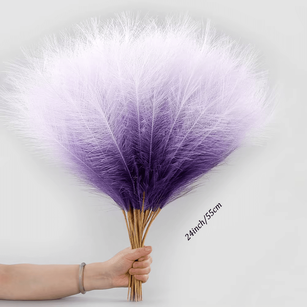 Bunch of Purple Pampas Grass x 20 Stems Artificial Soft Touch - The Floral Gallery
