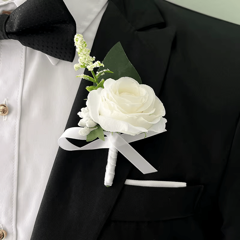 Classic White Roses Bride Wedding Bouquet Bridesmaid SILK Flowers - The Floral Gallery