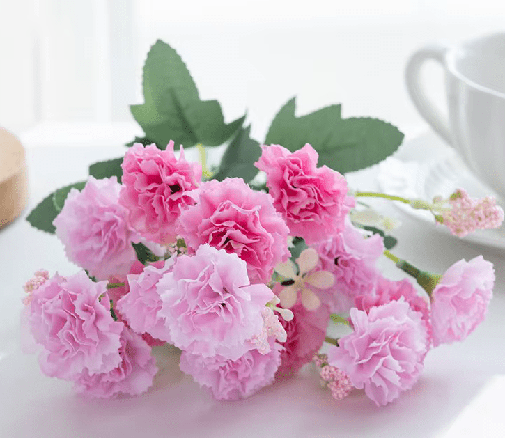 Deluxe Artificial Carnations 30 Flowers Bouquet Pink & Peach - The Floral Gallery