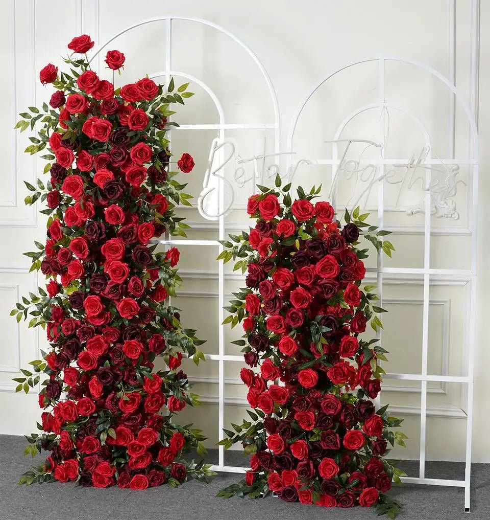 Deluxe Red Silk Roses Display Flowers - Ideal Wedding Venue or Party - The Floral Gallery