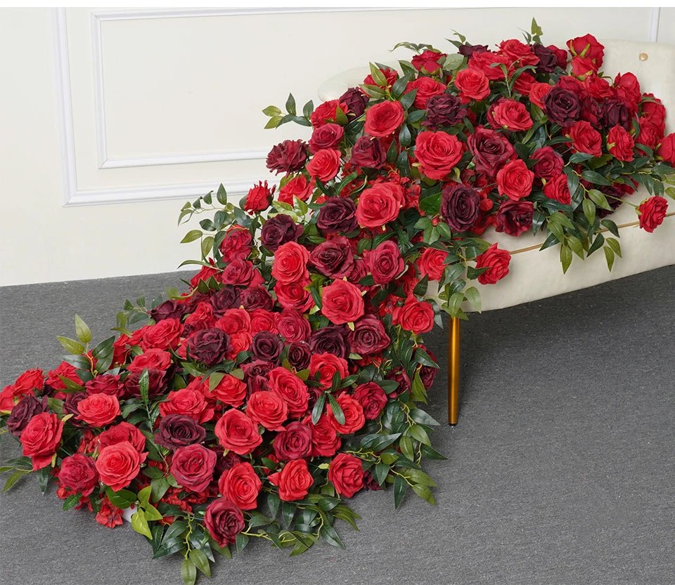 Deluxe Red Silk Roses Display Flowers - Ideal Wedding Venue or Party - The Floral Gallery