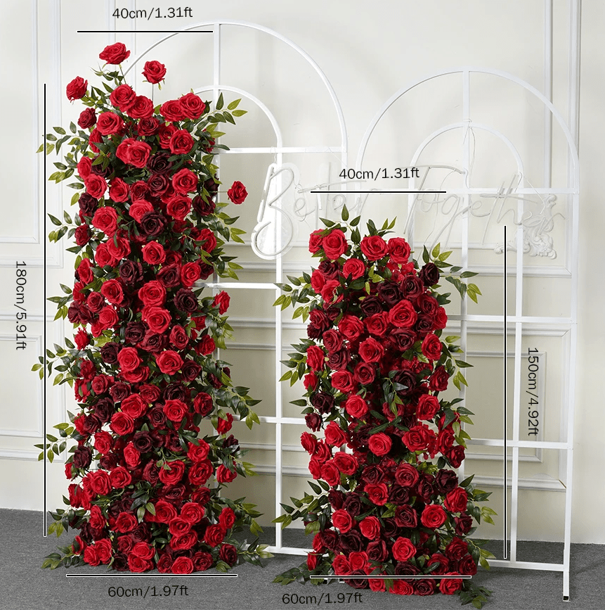 Deluxe Red Silk Roses Display Flowers - Ideal Wedding Venue or Party - The Floral Gallery