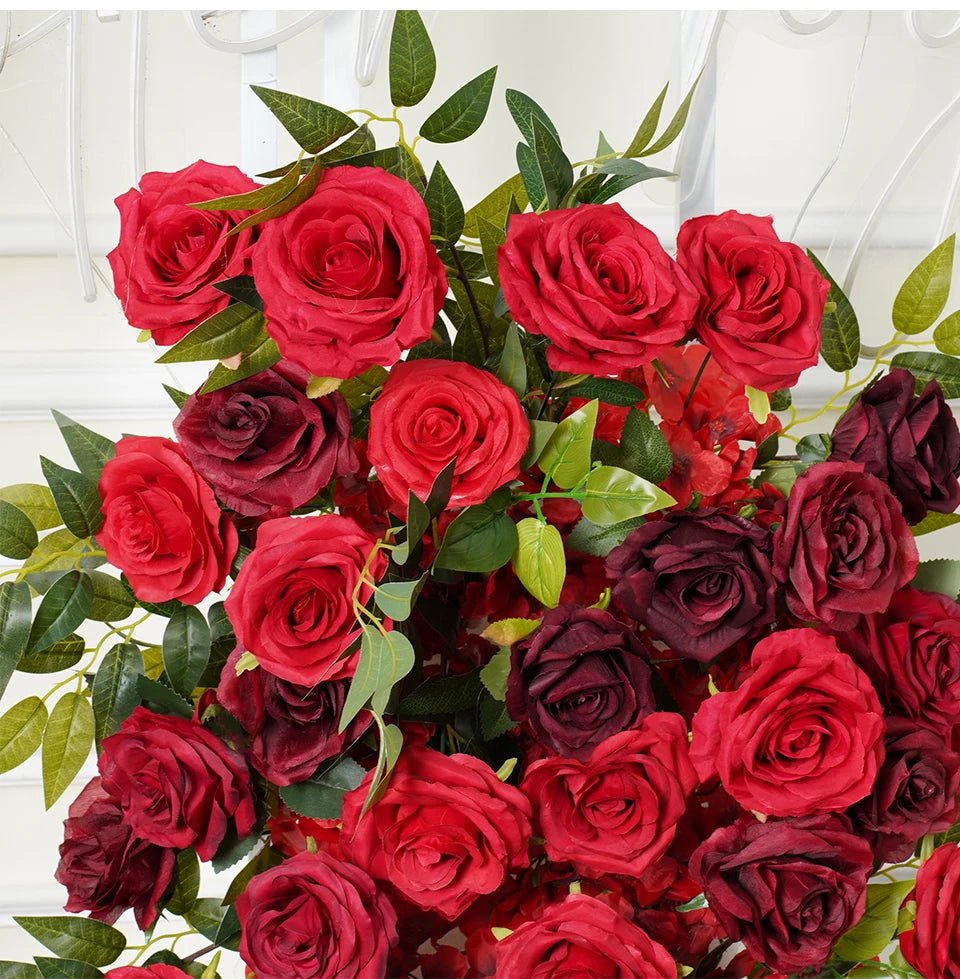 Deluxe Red Silk Roses Display Flowers - Ideal Wedding Venue or Party - The Floral Gallery