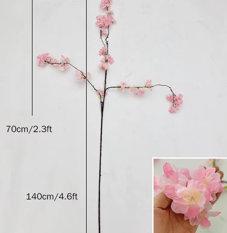 Dramatic 4ft Pink, White & Peach Cherry Blossom Branch SILK Flowers - The Floral Gallery
