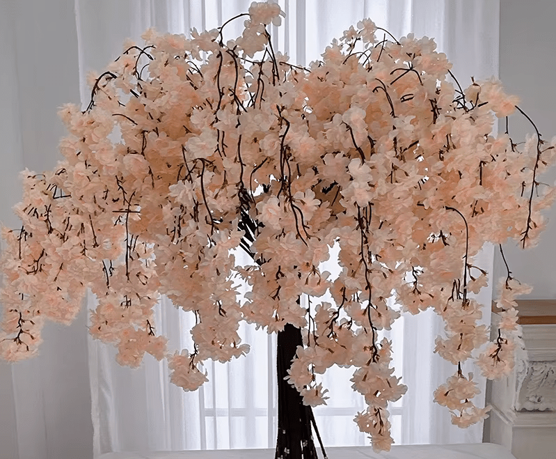 Dramatic 4ft Pink, White & Peach Cherry Blossom Branch SILK Flowers - The Floral Gallery