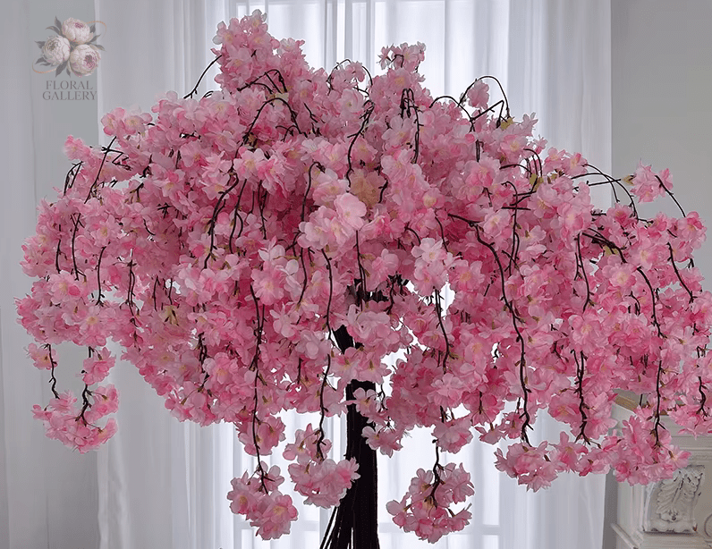 Dramatic 4ft Pink, White & Peach Cherry Blossom Branch SILK Flowers - The Floral Gallery