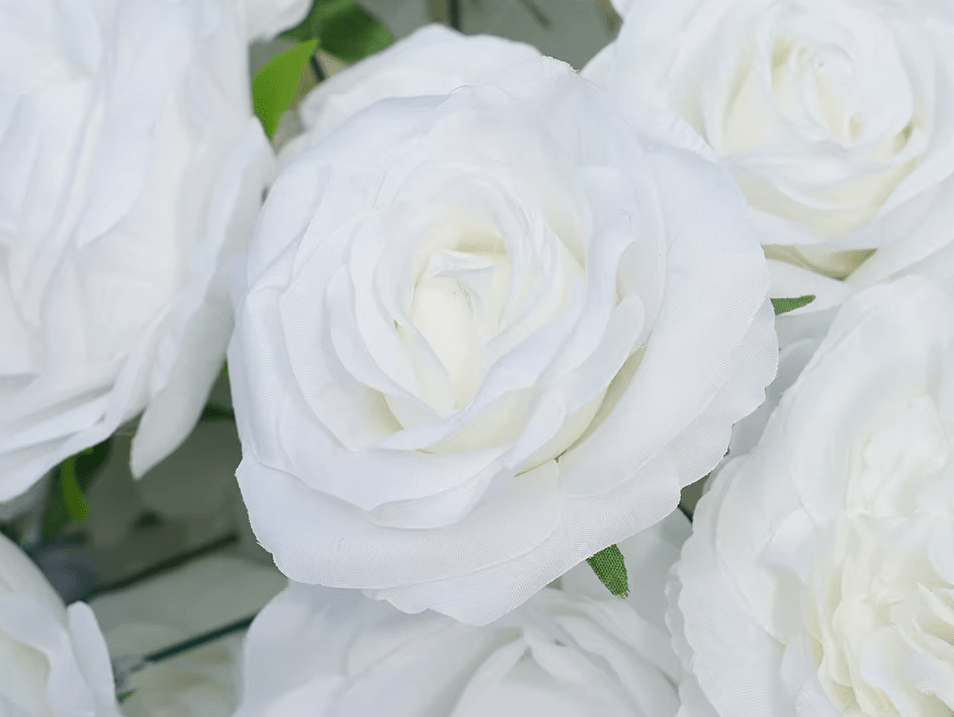 Dramatic 4ft White SILK Roses Table Centrepiece With Gold Stand - The Floral Gallery