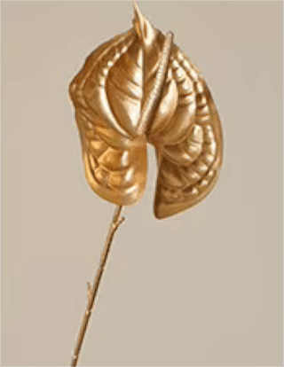 Golden Bouquet Silk Artificial Flowers Roses Ginko Leaf Long Stem - The Floral Gallery