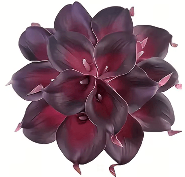 Gorgeous Real Touch Purple White Calla Lily Bouquet x 10 Flowers - The Floral Gallery