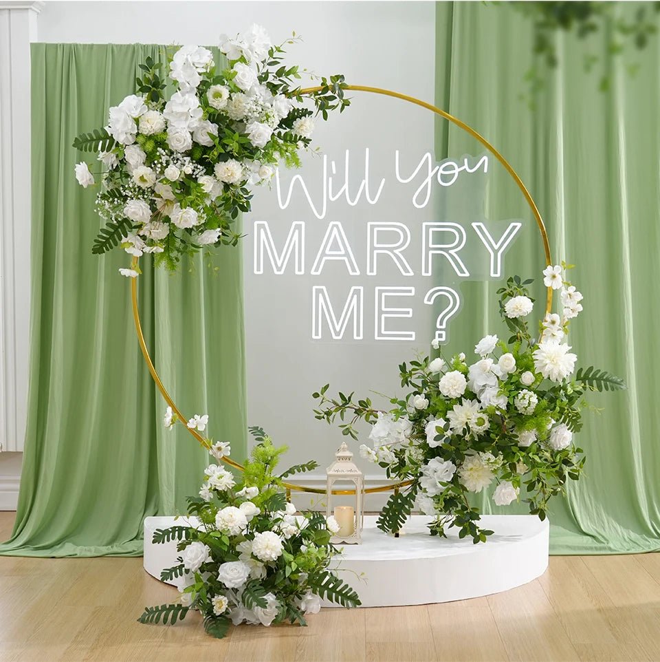 Gorgeous White Roses & Hydrangea Silk Flower Wedding Display - The Floral Gallery