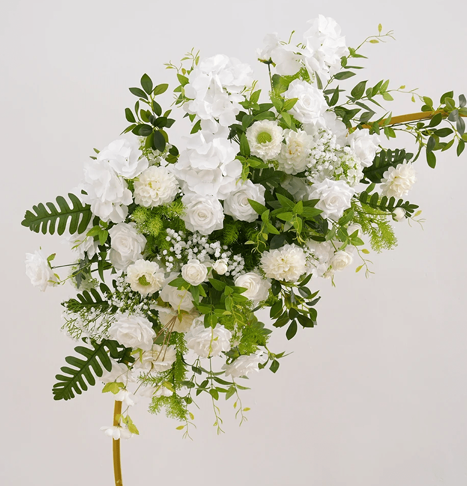 Gorgeous White Roses & Hydrangea Silk Flower Wedding Display - The Floral Gallery