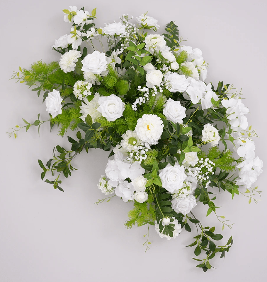 Gorgeous White Roses & Hydrangea Silk Flower Wedding Display - The Floral Gallery