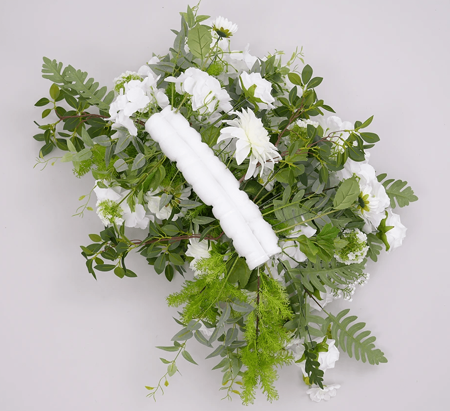 Gorgeous White Roses & Hydrangea Silk Flower Wedding Display - The Floral Gallery