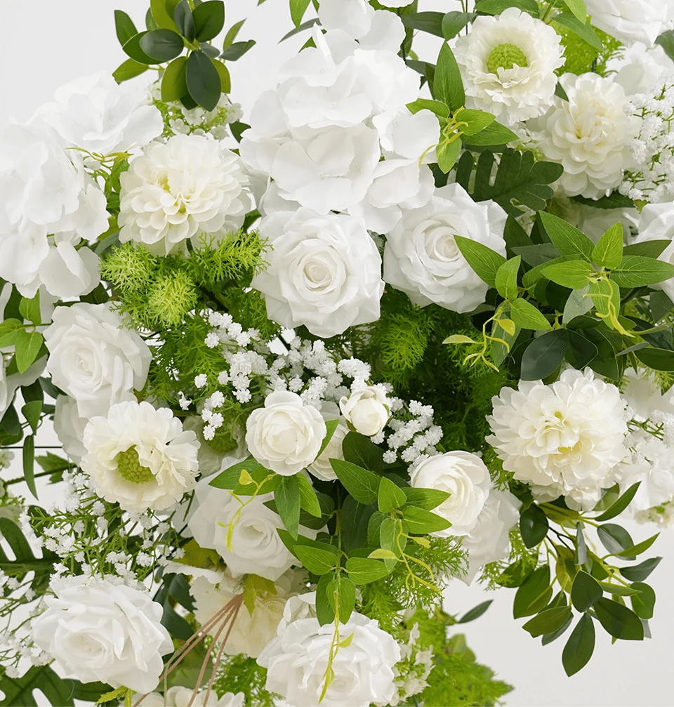 Gorgeous White Roses & Hydrangea Silk Flower Wedding Display - The Floral Gallery