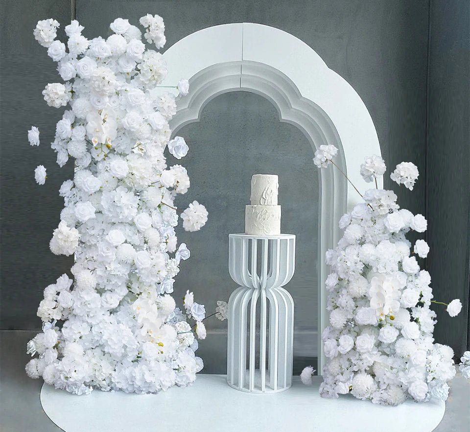 Gorgeous White Roses & Orchids Silk Flower Wedding Venue Display - The Floral Gallery