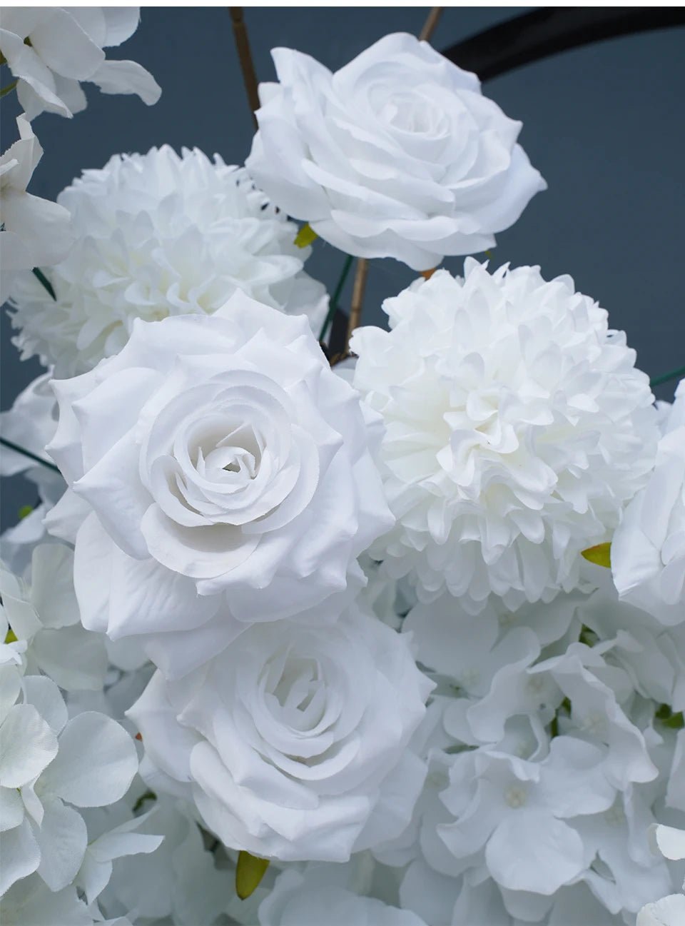 Gorgeous White Roses & Orchids Silk Flower Wedding Venue Display - The Floral Gallery