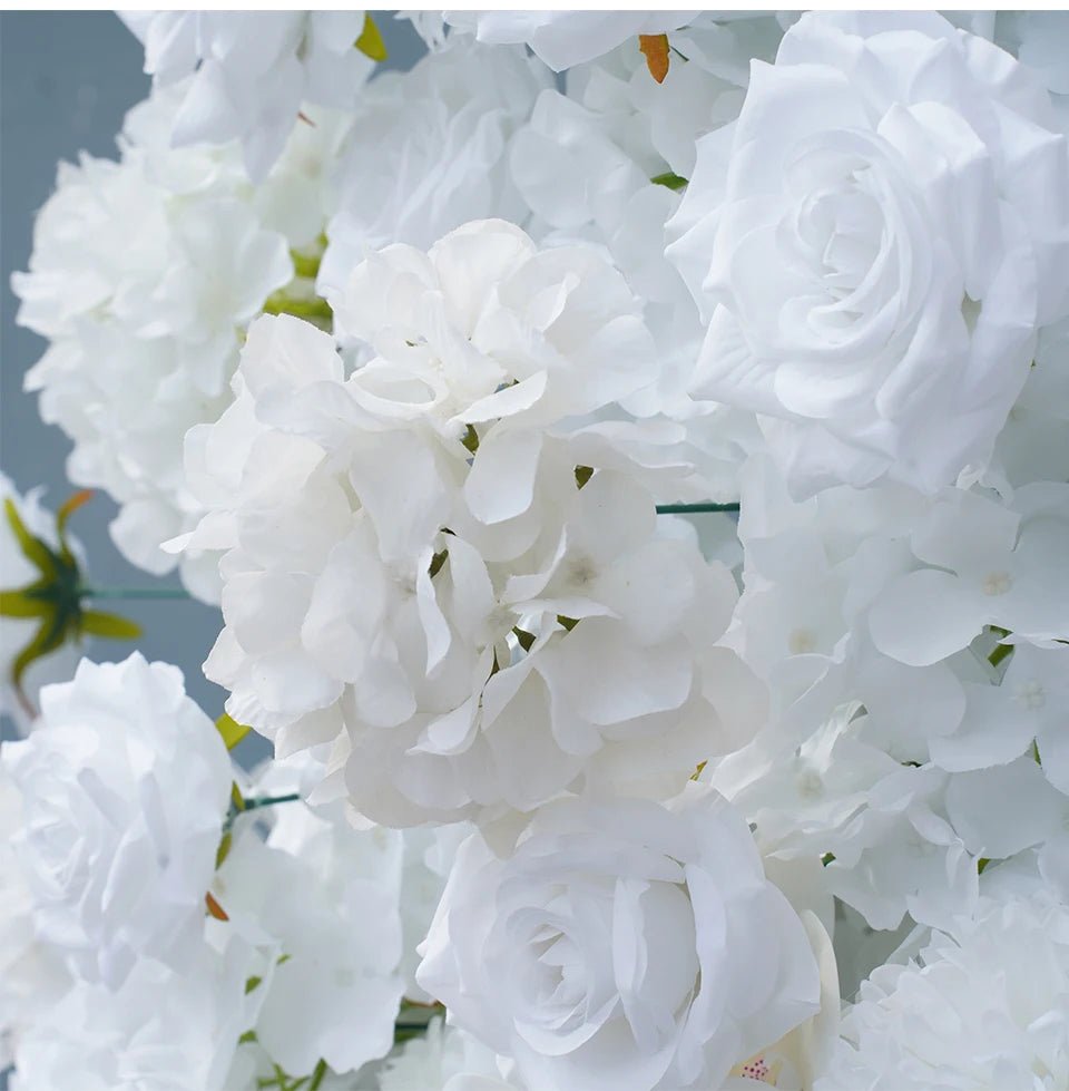 Gorgeous White Roses & Orchids Silk Flower Wedding Venue Display - The Floral Gallery