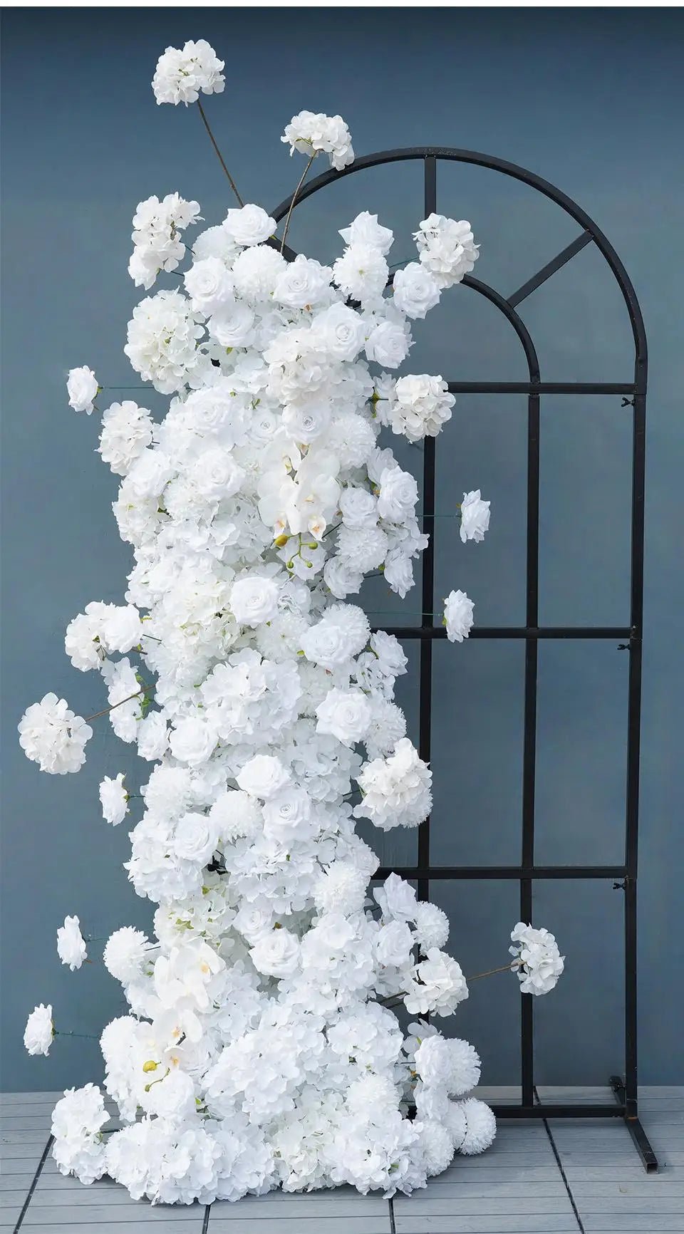 Gorgeous White Roses & Orchids Silk Flower Wedding Venue Display - The Floral Gallery