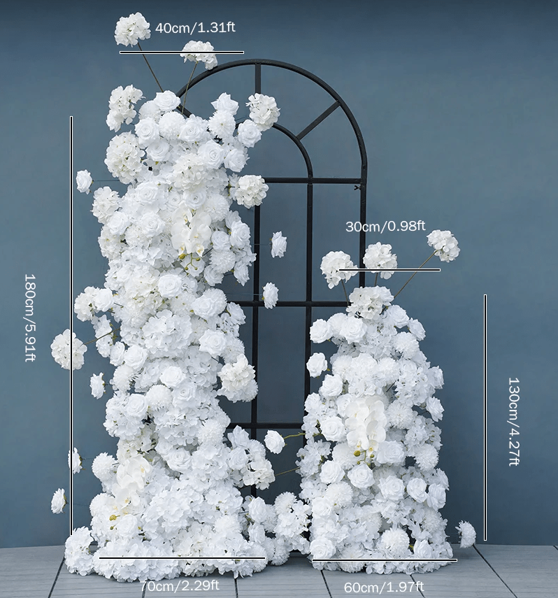 Gorgeous White Roses & Orchids Silk Flower Wedding Venue Display - The Floral Gallery