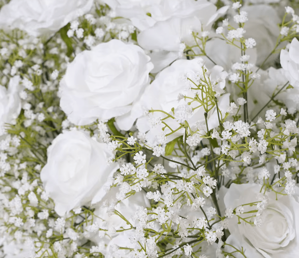 Gypsophila & White Roses Baby's Breath Large 7ft Silk Display Flowers - The Floral Gallery