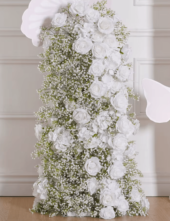Gypsophila & White Roses Baby's Breath Large 7ft Silk Display Flowers - The Floral Gallery