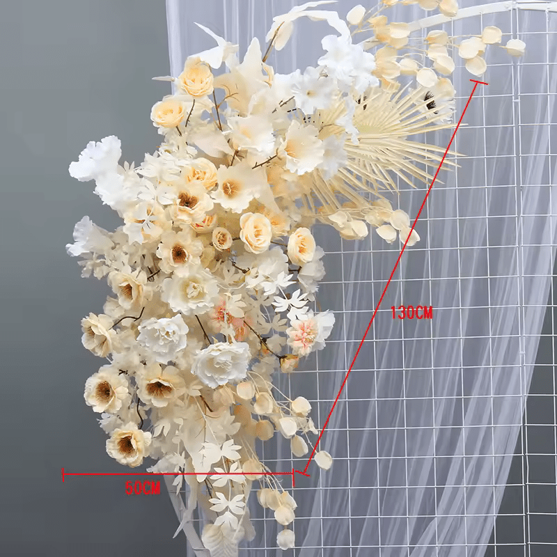 Large Champagne & White Premium SILK Flower Display - The Floral Gallery