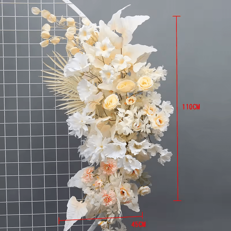 Large Champagne & White Premium SILK Flower Display - The Floral Gallery