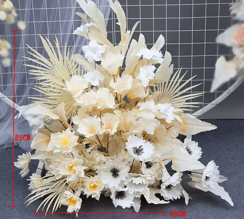 Large Champagne & White Premium SILK Flower Display - The Floral Gallery