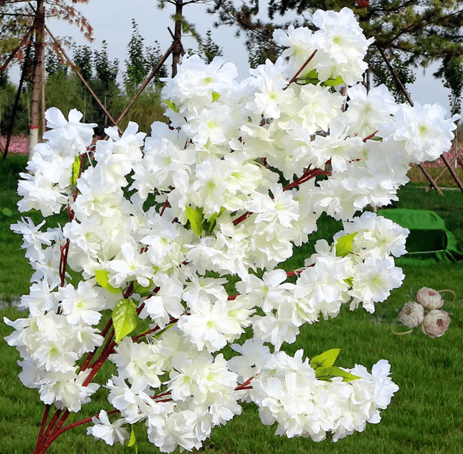 Large Cherry Blossom SILK Arficial Flowers 105cm Stem Multi Head - The Floral Gallery