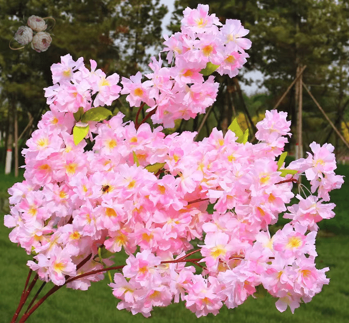 Large Cherry Blossom SILK Arficial Flowers 105cm Stem Multi Head - The Floral Gallery