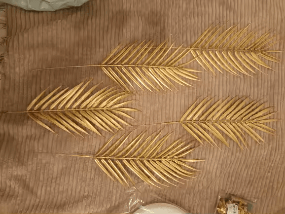Large Golden Palm Leaf x 5 Bunch Artificial Plant - The Floral Gallery