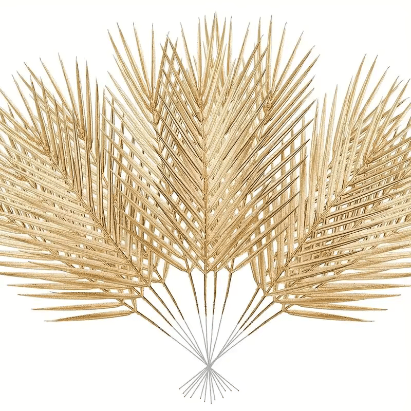 Large Golden Palm Leaf x 5 Bunch Artificial Plant - The Floral Gallery