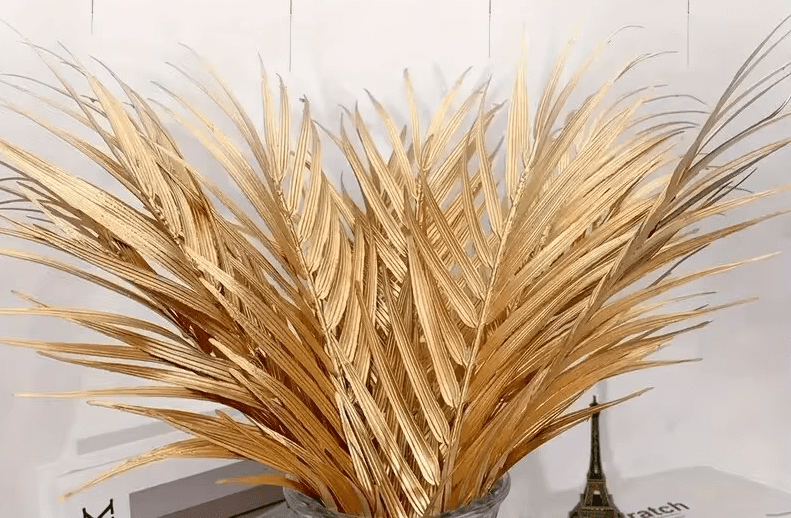 Large Golden Palm Leaf x 5 Bunch Artificial Plant - The Floral Gallery