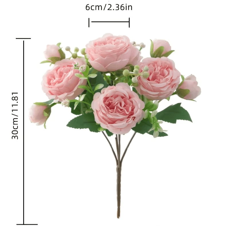 Large Head Pink Roses & Peony Bouquet x 10 Flowers - The Floral Gallery