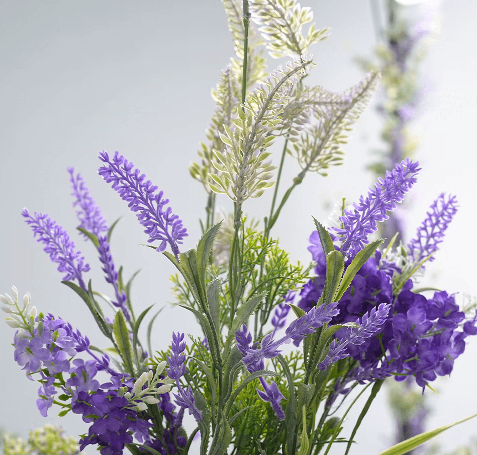 Large Potted Plant Artificial Lavender with Retro Pot 1.4ft - The Floral Gallery