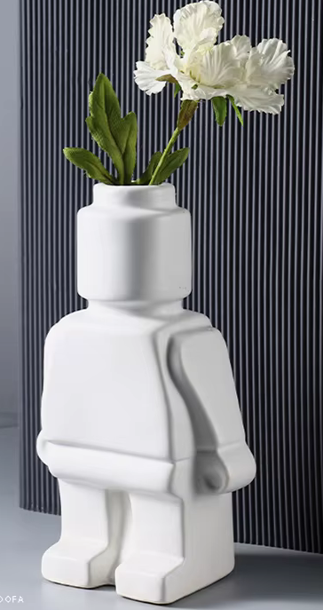 Novelty Lego Man Robot Ceramic Vase