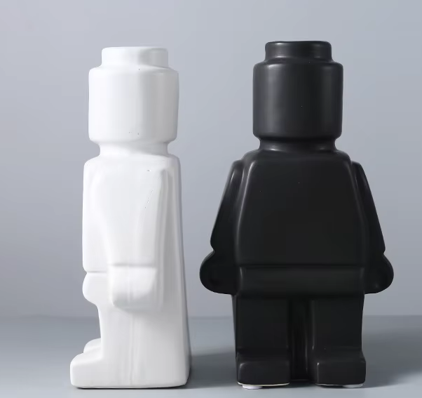 Novelty Lego Man Robot Ceramic Vase