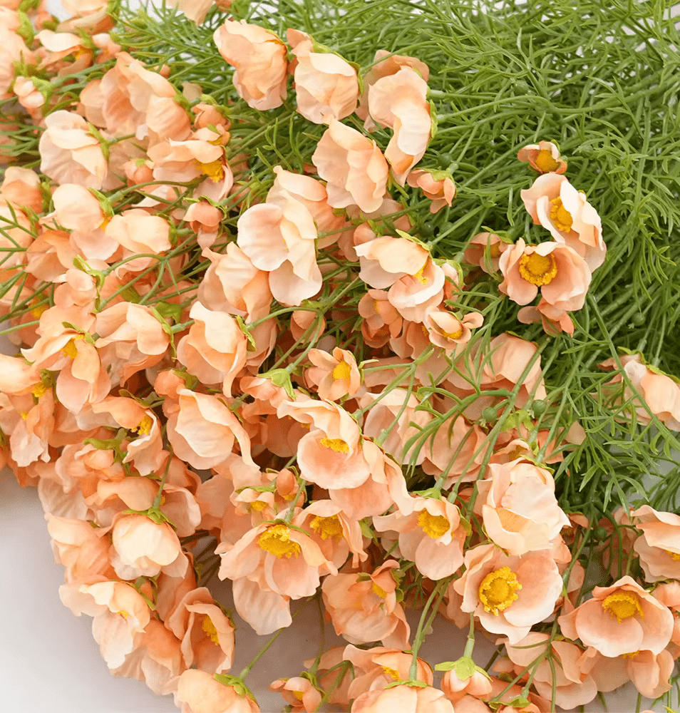 Light Orange SILK Poppies Artifical Flowers Home Decor 2.5ft - The Floral Gallery