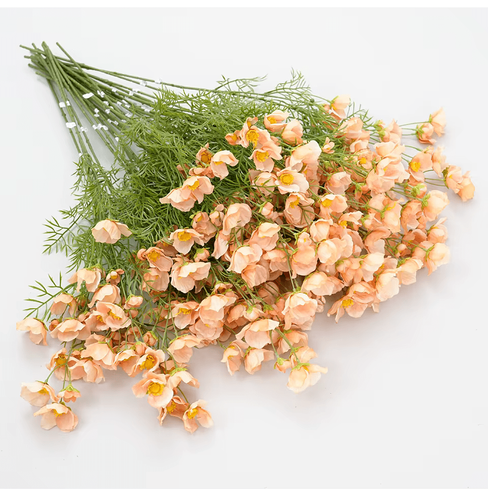 Light Orange SILK Poppies Artifical Flowers Home Decor 2.5ft - The Floral Gallery