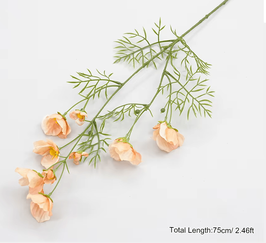 Light Orange SILK Poppies Artifical Flowers Home Decor 2.5ft - The Floral Gallery