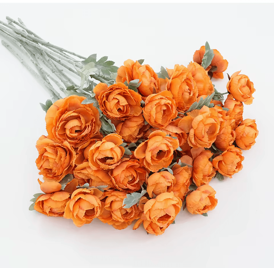 Lovely Light Orange Peony SILK Flower Bouquet 65cm - The Floral Gallery